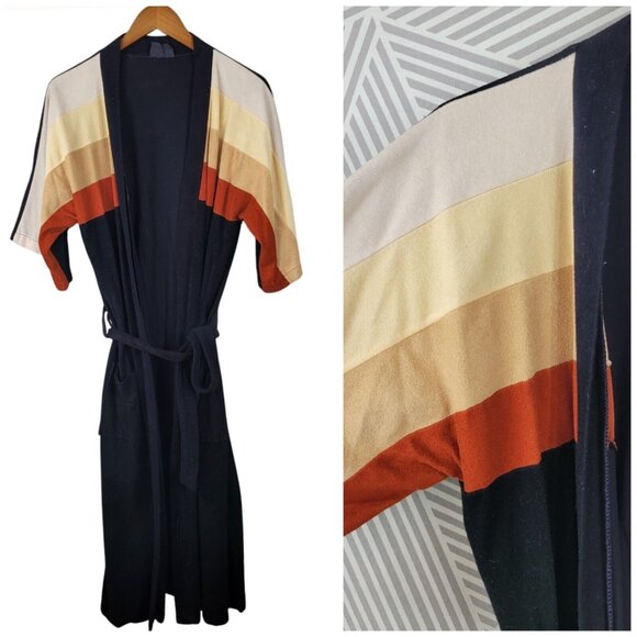 Vtg 70s 80s Retro Robe Lounge Smoking Jacket One Size Small Medium Large Men's - Picture 1 of 6